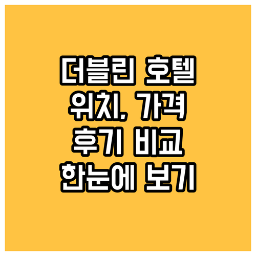 더블린 호텔 완벽 비교! 위치, 가격
