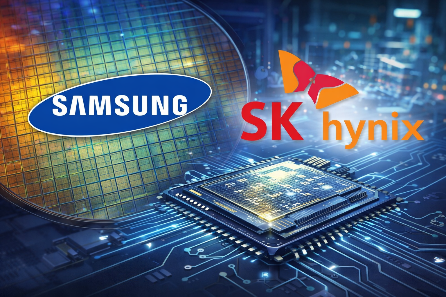 반도체 대표기업 삼성과 sk 이미지