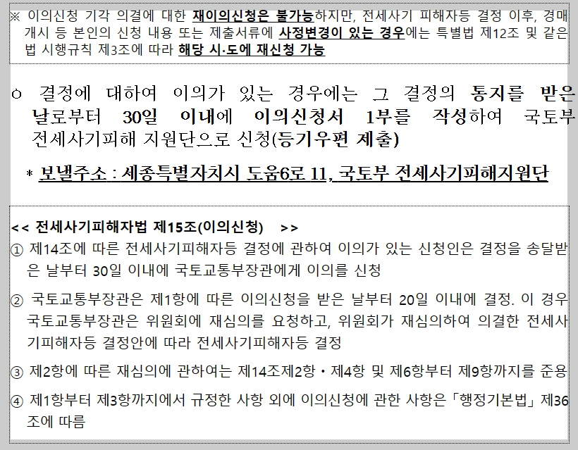 전세사기 피해자 이의신청 방법