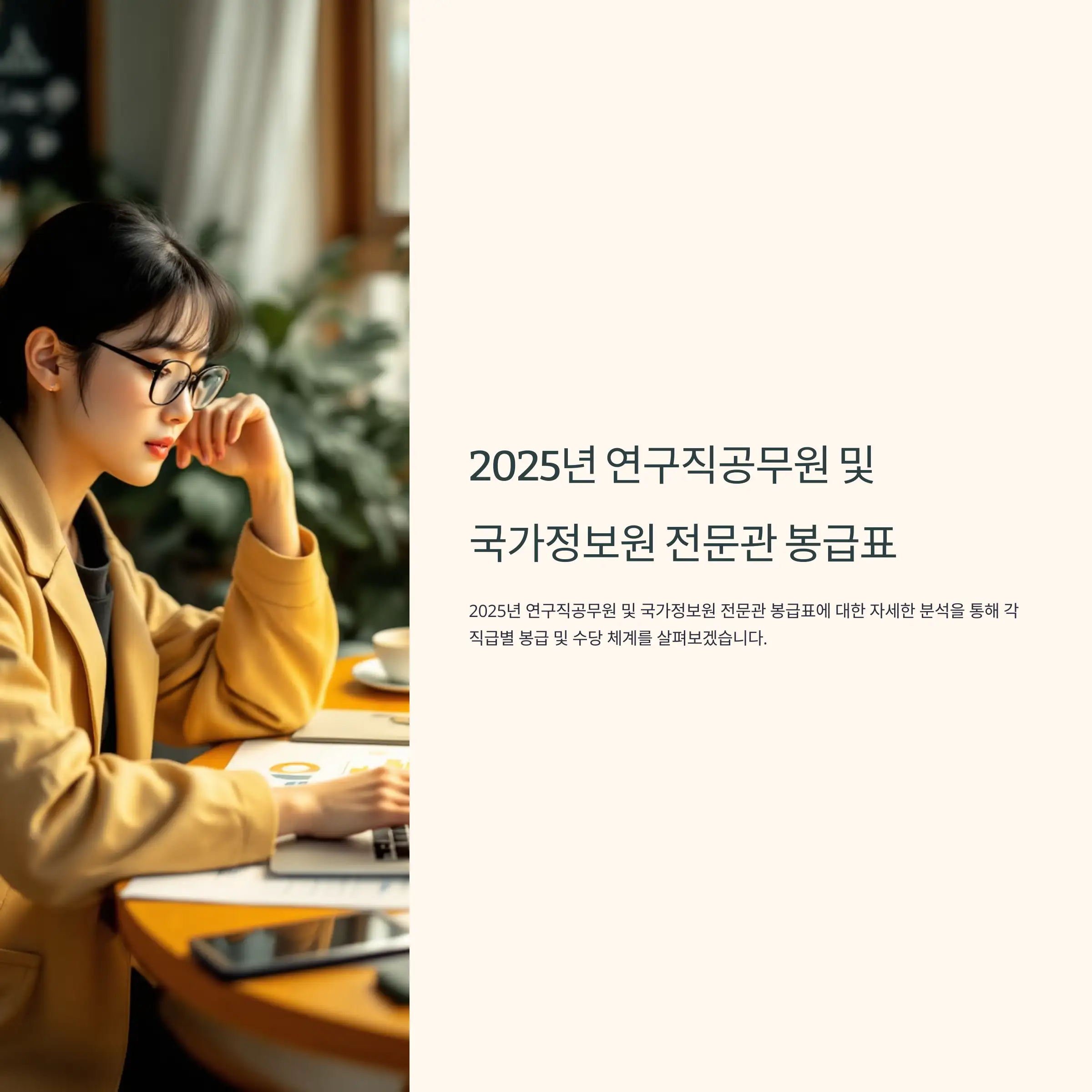 2025년 연구직공무원 및 국가정보원 전문관 봉급표 호봉