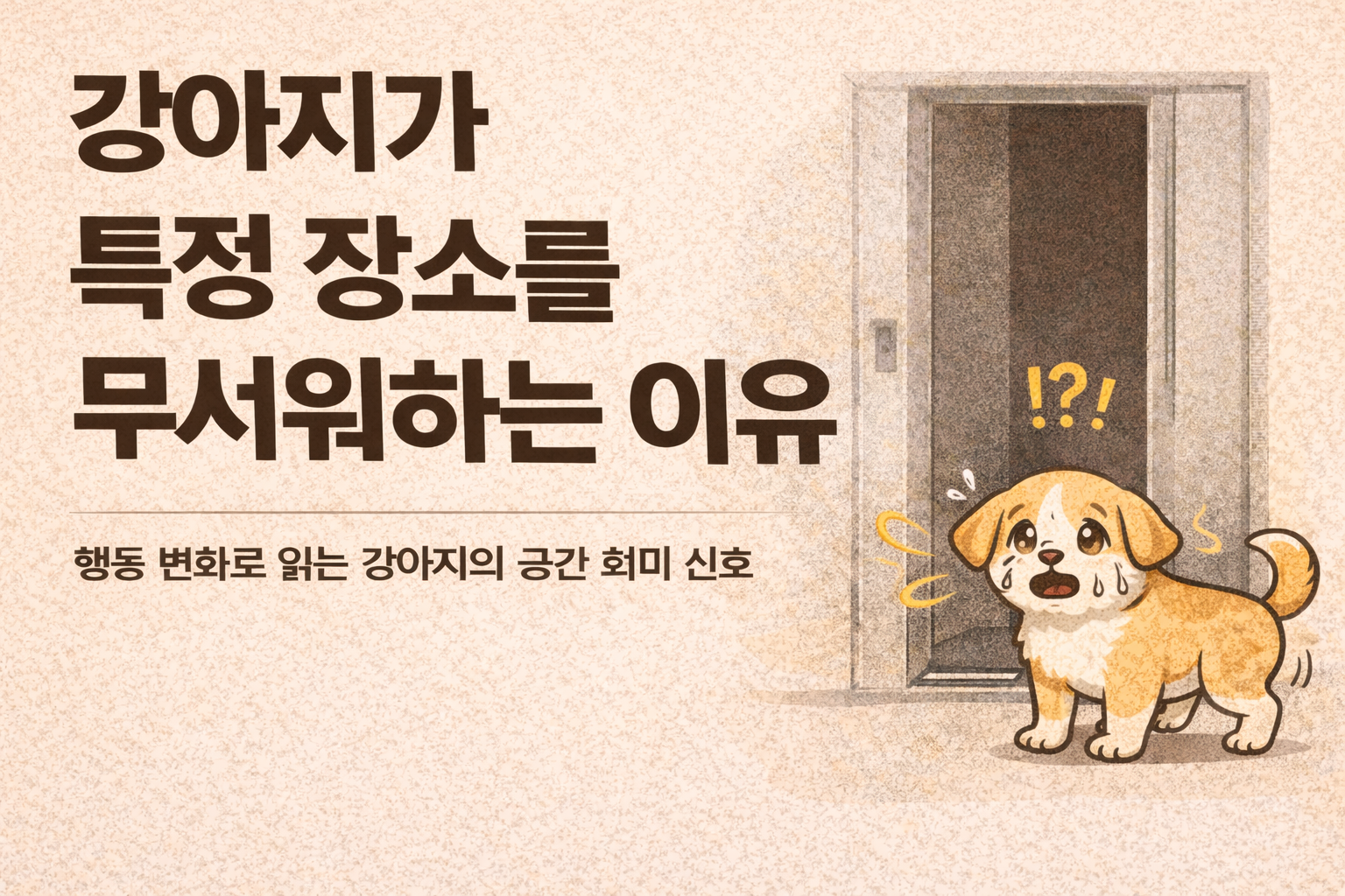 강아지가 특정 장소를 무서워하는 이유 / 행동 변화로 읽는 강아지의 공간 회피 신호
