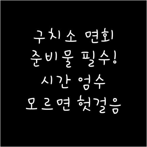 구치소 방문 전 확인해야 할 면회 시..