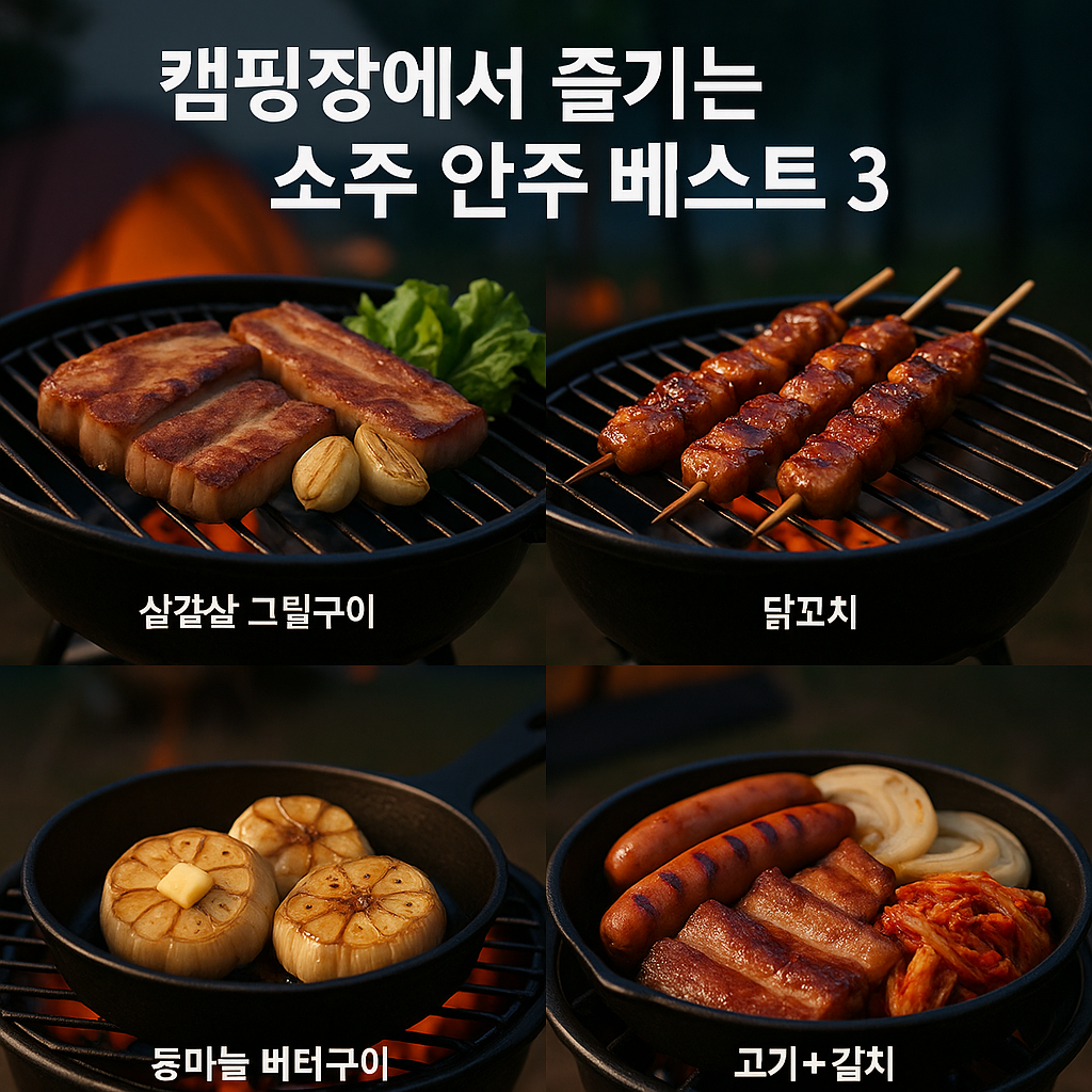 캠핑장에서 즐기는 소주안주 베스트