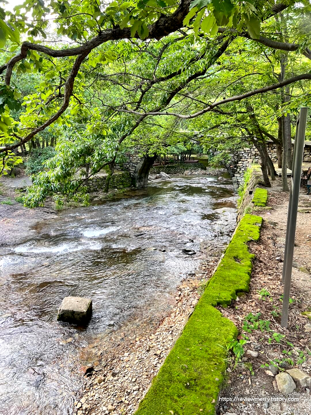 주차장 옆 계곡물