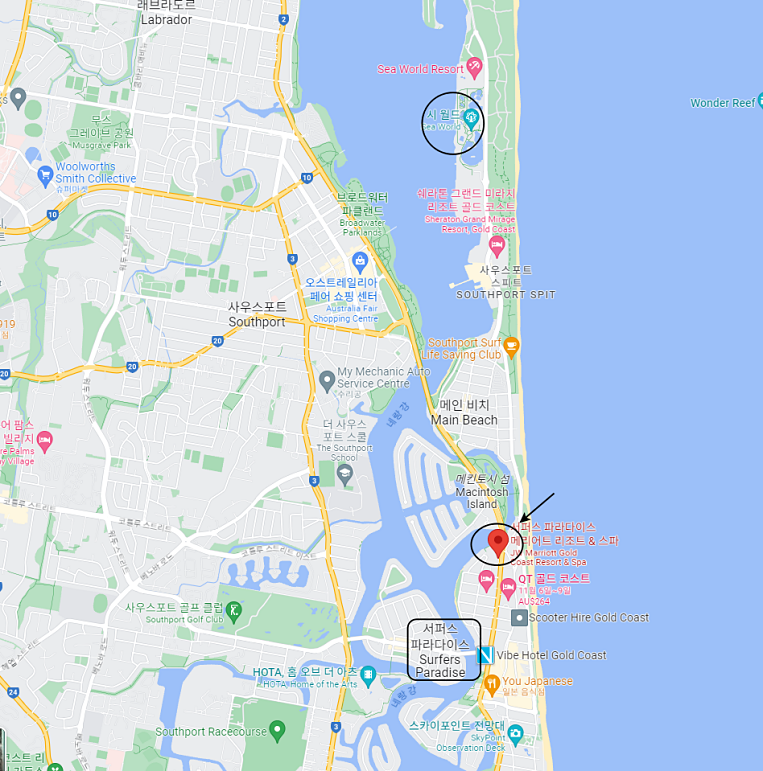 JW 메리엇 골드 코스트 리조트 & 스파 지도