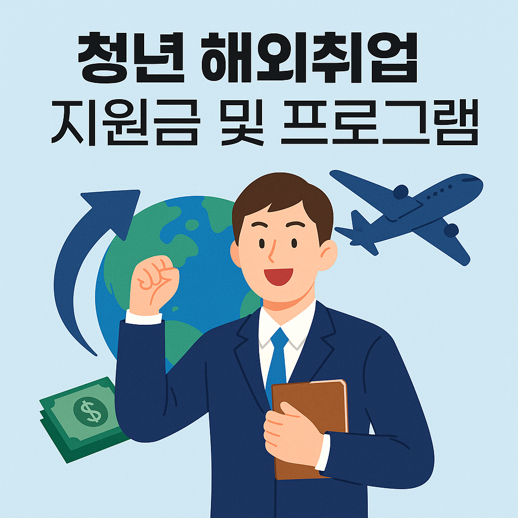 청년 해외취업 지원금 및 프로그램 포스터 이미지