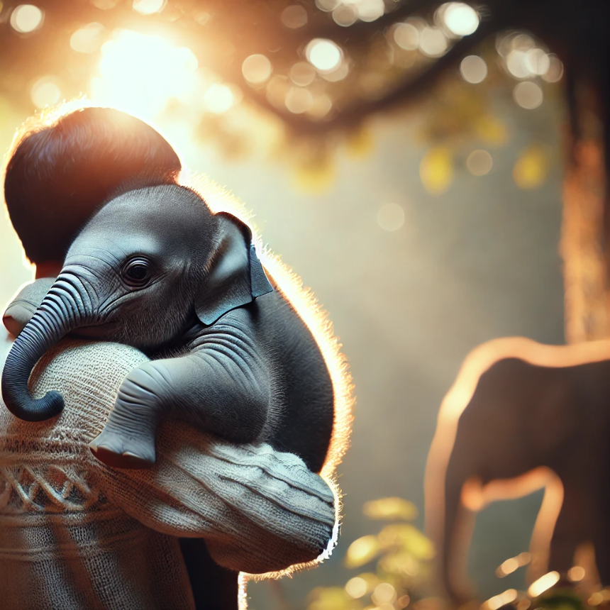 아기코끼리가 안기는 꿈