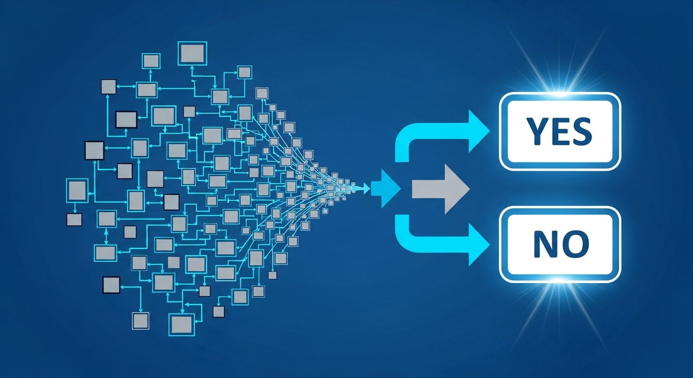 복잡한 재난적의료비 지원 자격 기준을 명확하게 설명하는 추상적인 다이어그램.
