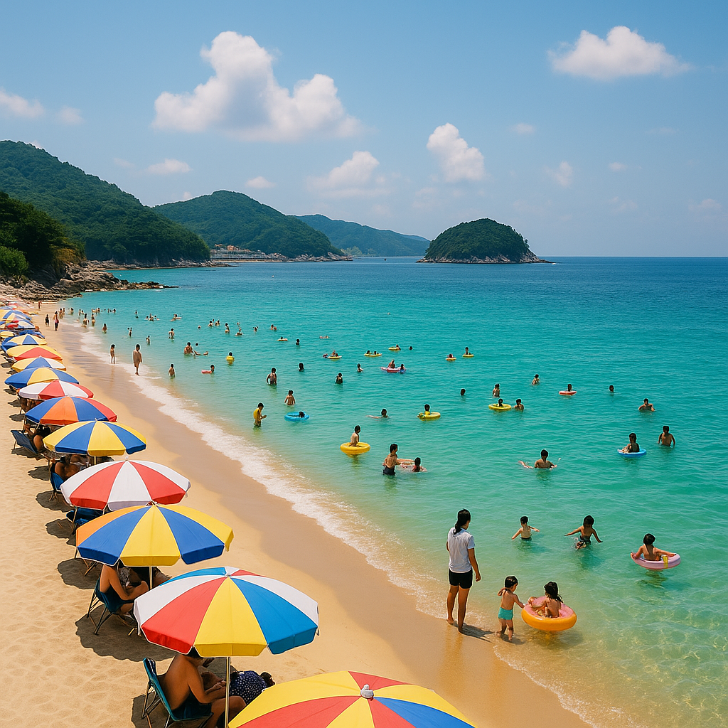 여름철 바다 여행 사진