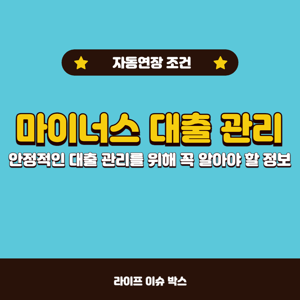 마이너스 대출 관리