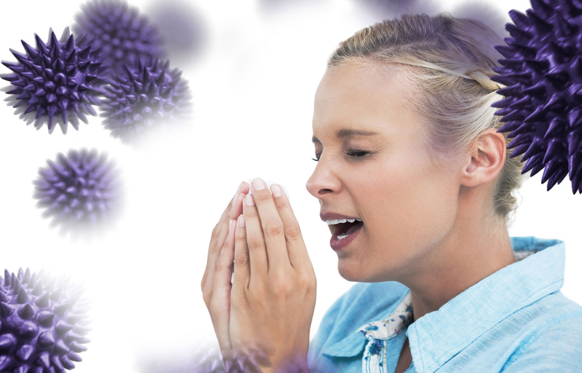 재채기 하는 여인