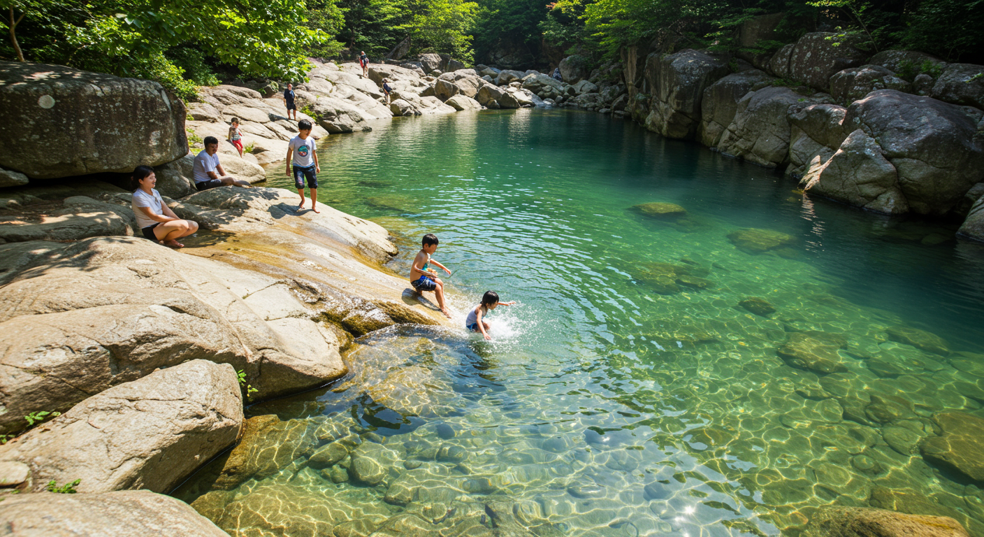 충주 숨은 명소: '학바위 계곡'에서 즐기는 짜릿한 여름 물놀이