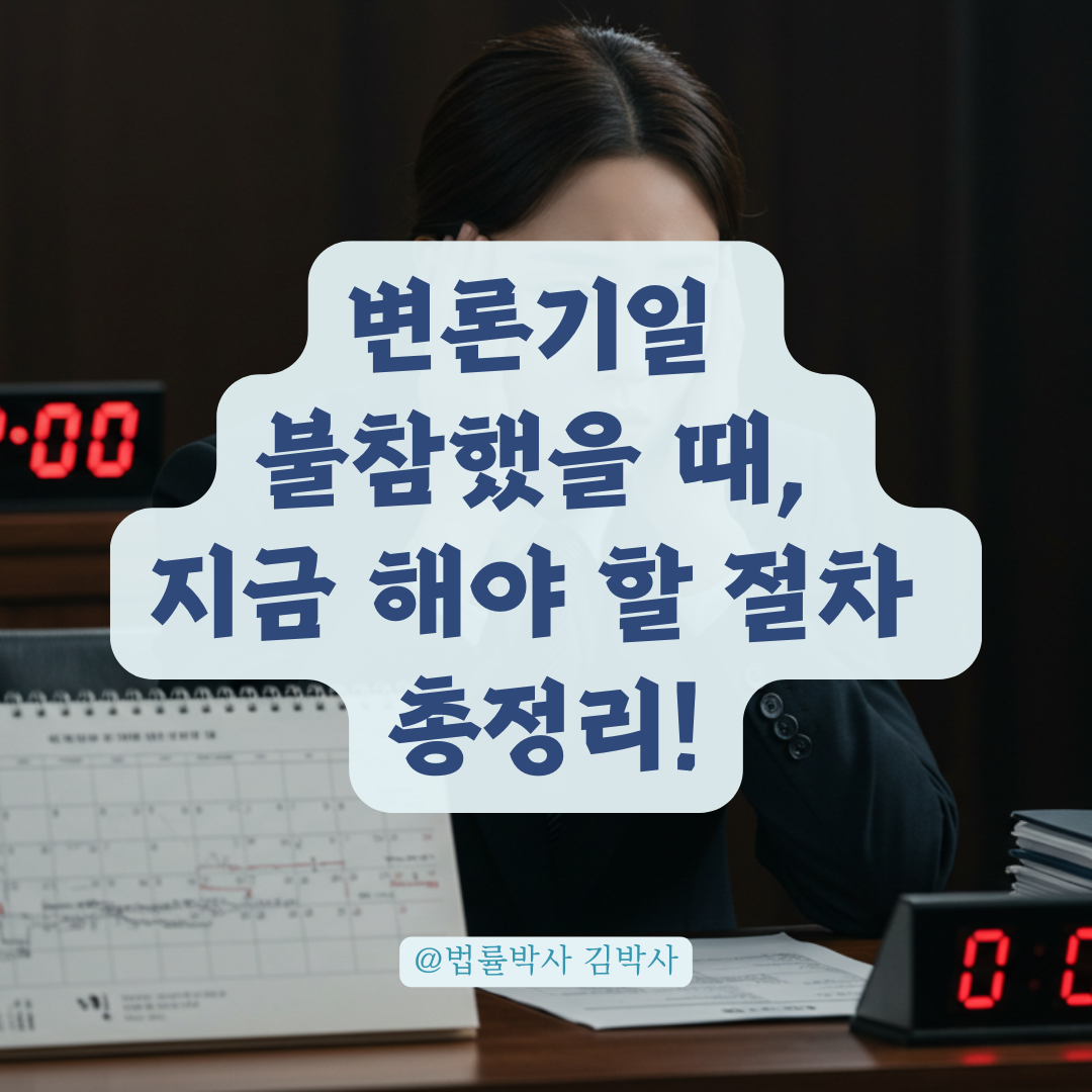 변론기일에 불참했다면, 지금 당장 해야 할 대응 절차는 이렇게 진행됩니다