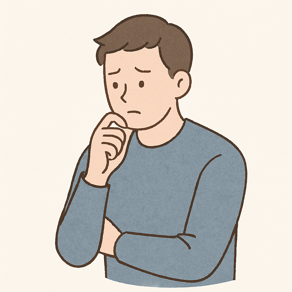 고민하는 남성의 이미지