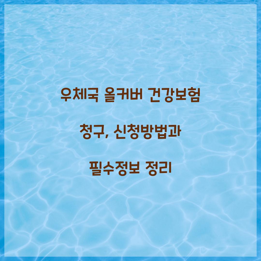 우체국 올커버 건강보험 청구
