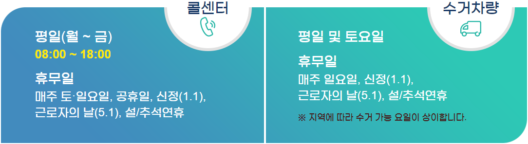 폐가전제품 무상방문수거 서비스 운영시간