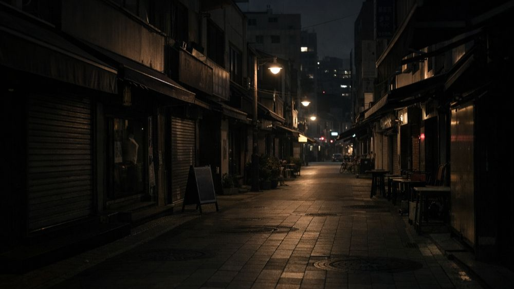 경기 침체 영향으로 한산하고 어두워진 거리