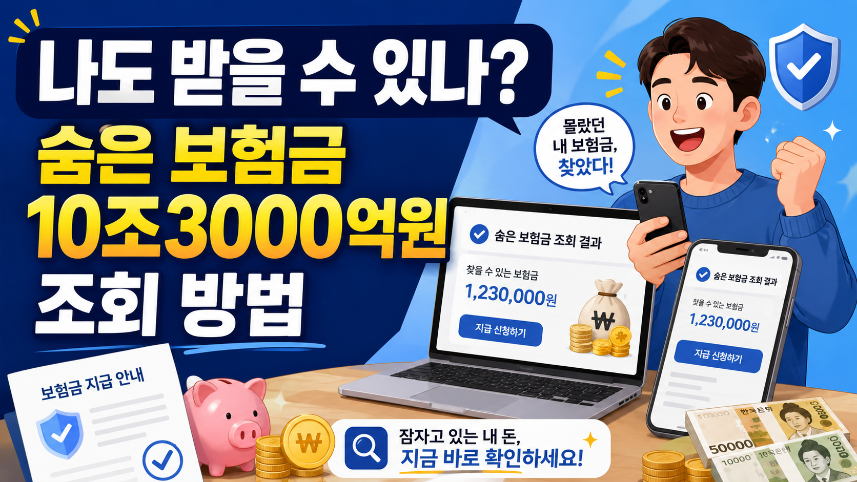 내보험찾아줌에서 숨은 보험금을 조회하고 본인 계좌로 청구하는 방법 안내