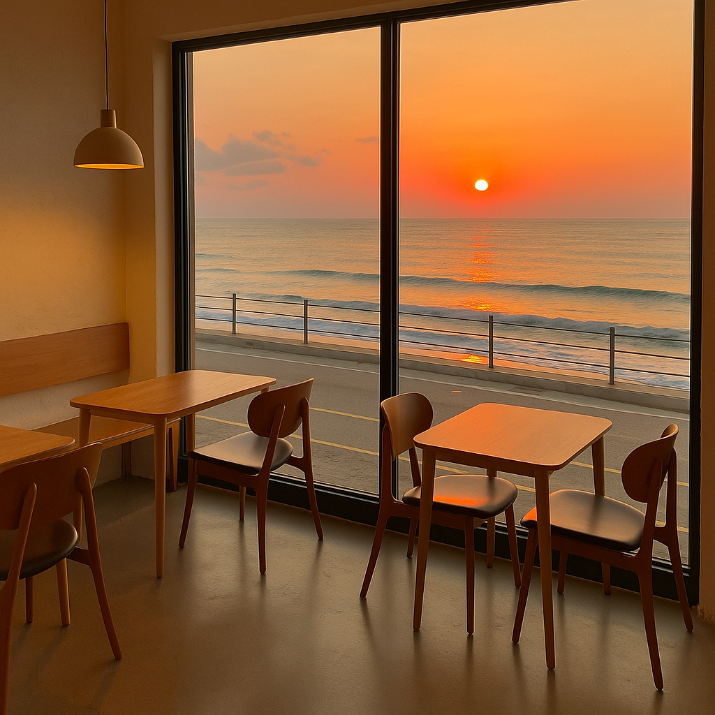 씨:엘 (C:el) — 노을이 미쳤다는 바다뷰 카페