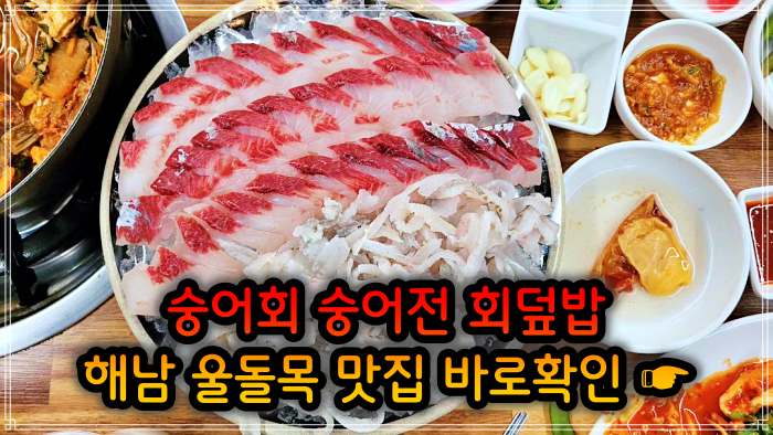 해남 진도 울돌목 맛집 뜰채로 잡아올린 숭어 회 한상