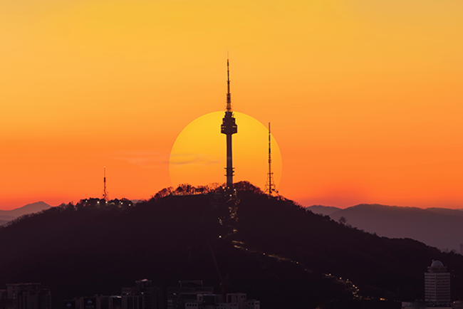 남산타워일출