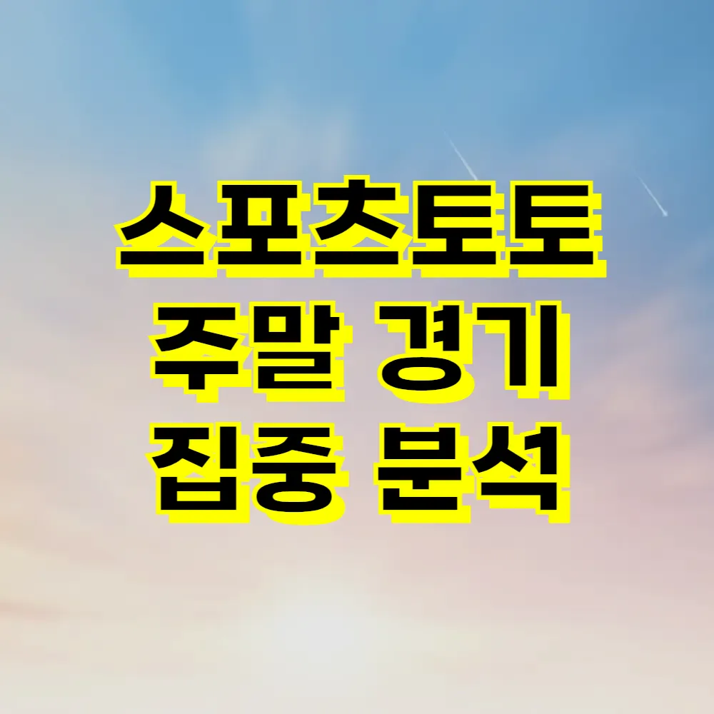 스포츠토토 주말 경기 집중 분석