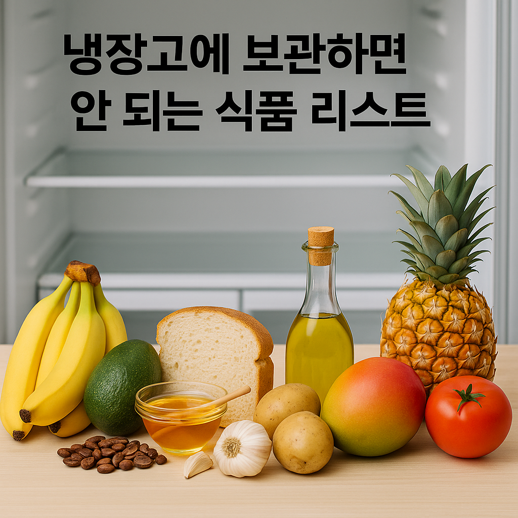 냉장고에 보관하면 안 되는 식품 리스트