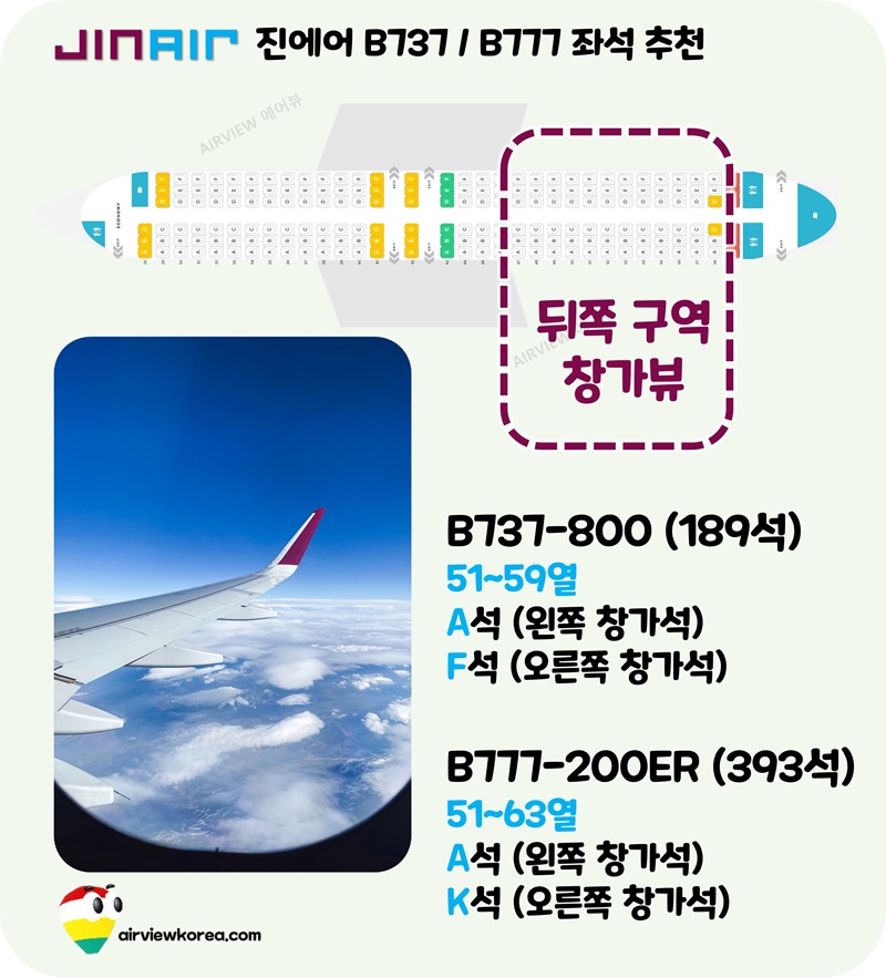 진에어-뒤쪽-구역-날개뷰-추천-좌석-A석-F석-K석-소개