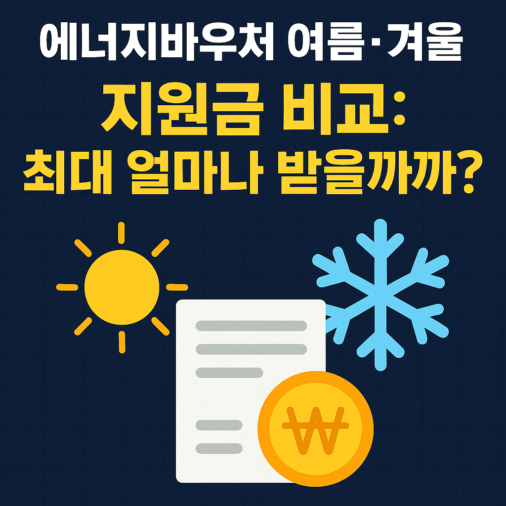 에너지바우처 여름·겨울 지원금 비교: 최대 얼마나 받을까?