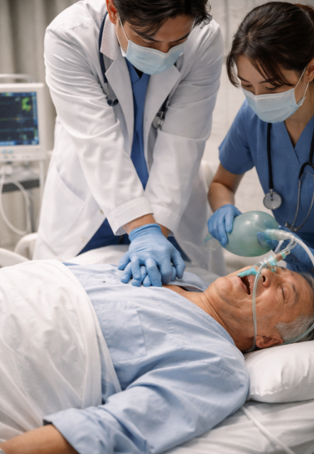 의료진의 심폐소생술 모습