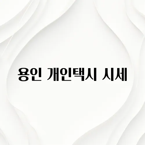 용인 개인택시 시세