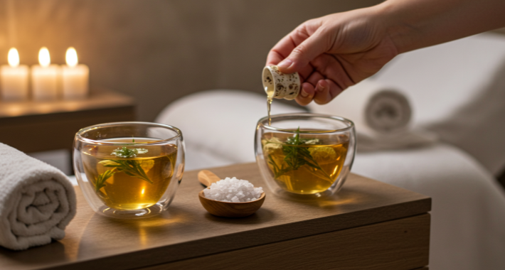 현대적인 스파의 휴식 공간