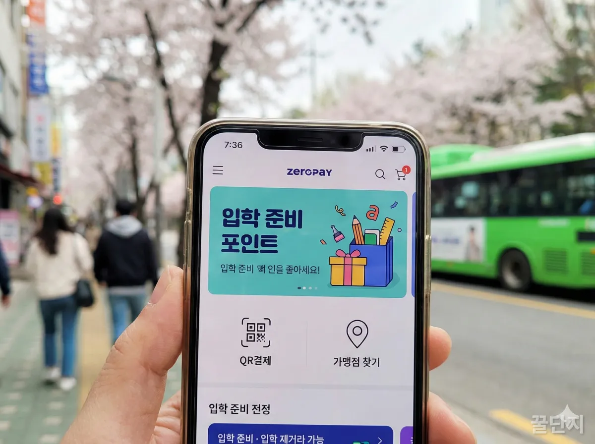 서울시 입학준비금 제로페이 모바일 포인트 화면