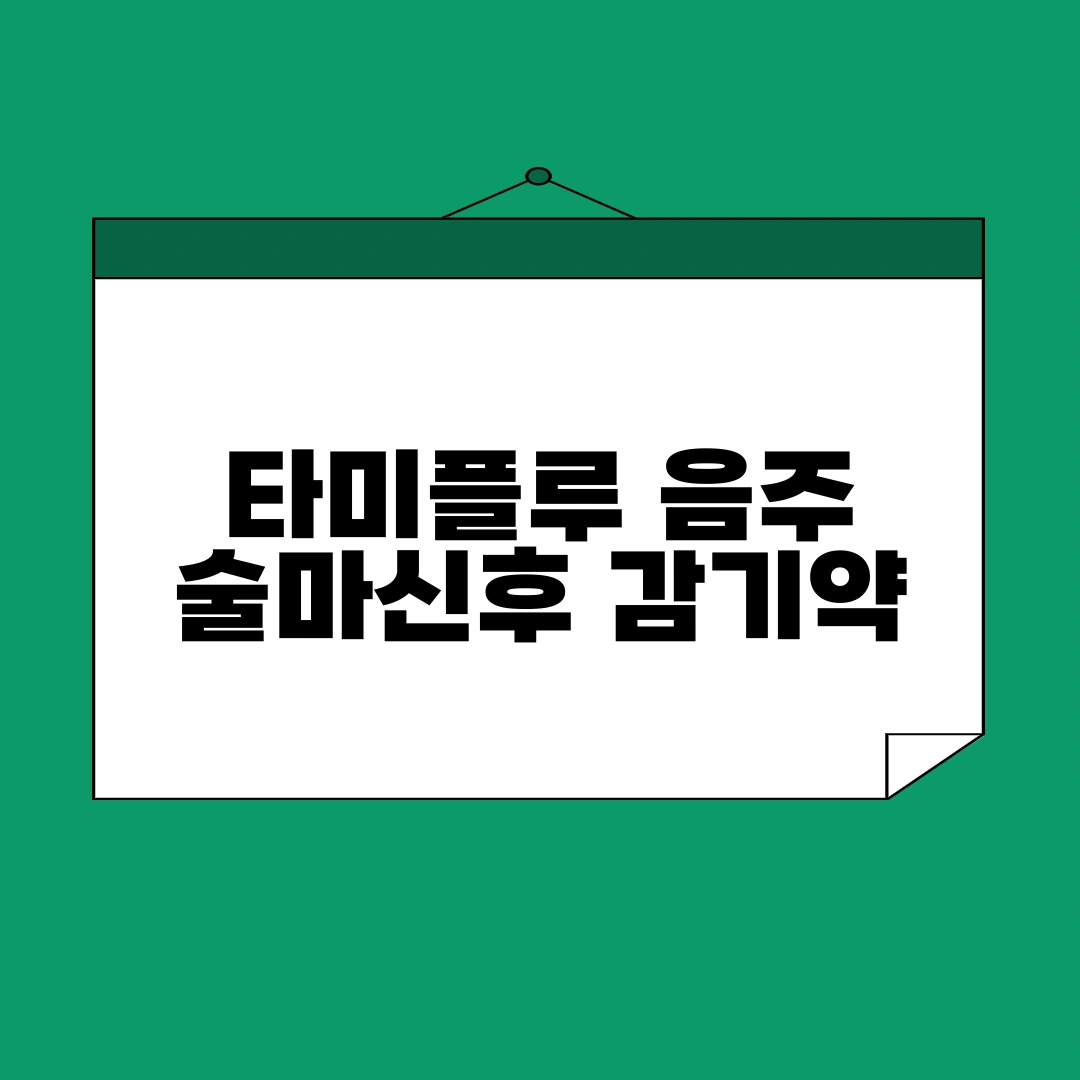 타미플루 음주