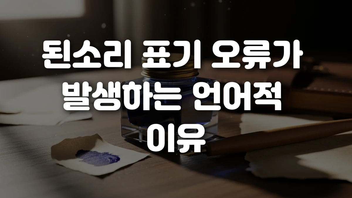 된소리 표기 오류가 발생하는 언어적 이유