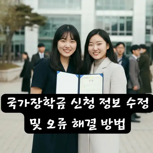 국가장학금 신청 정보 수정 및 오류 해결 방법 FAQ 주의사항