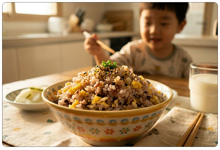 바쁜 아침 아이들을 위한 영양 만점 '초간단 계란볶음밥'