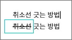 취소선 그어진 문장