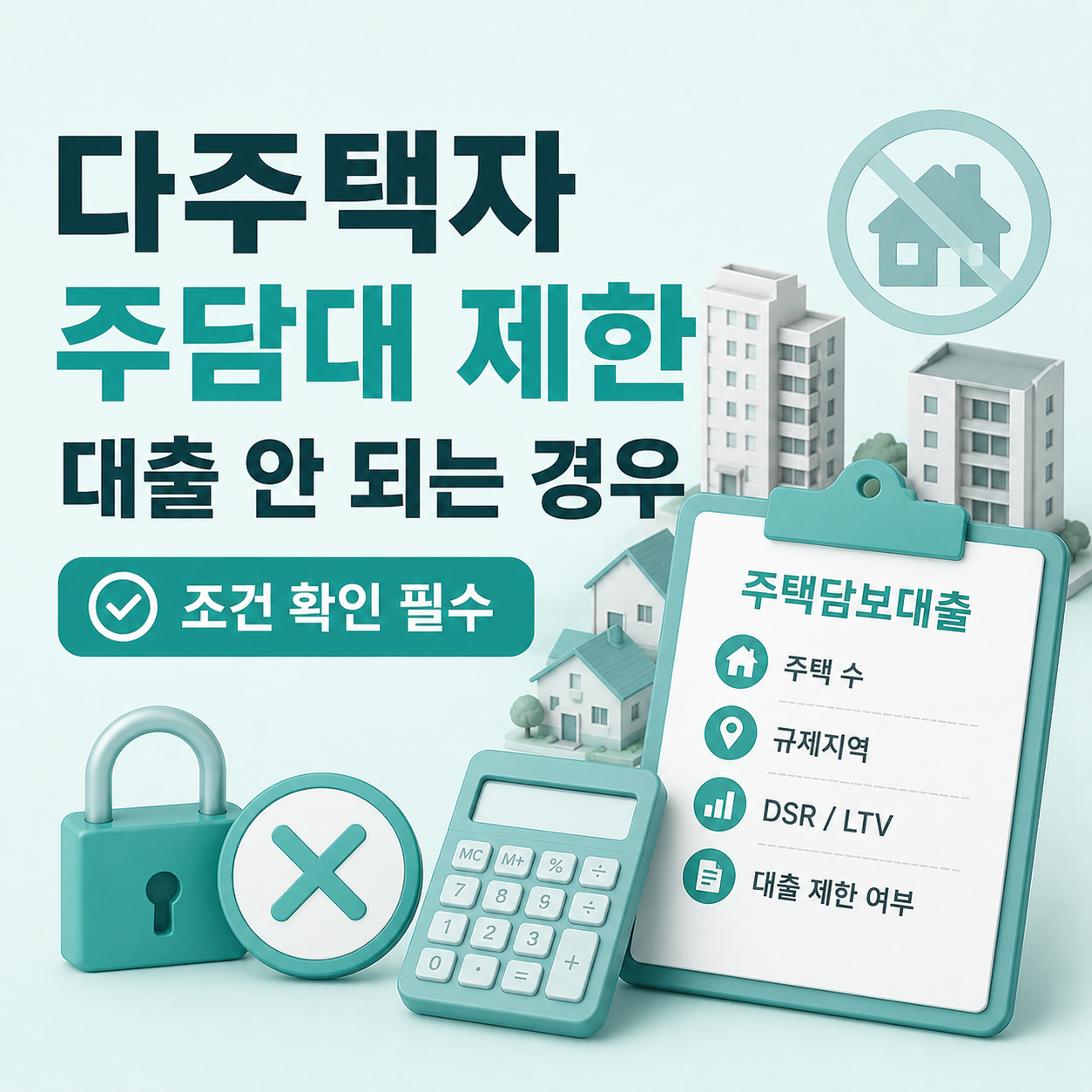 다주택자 주택담보대출 제한 조건 확인