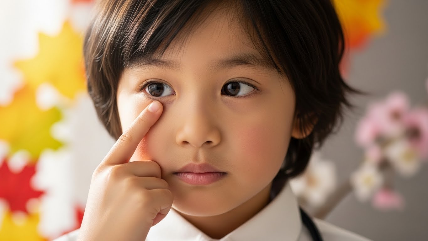 유아 눈 비빔, 아이 눈 충혈