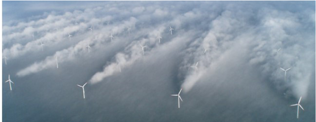 Offshore wind turbine turbulance