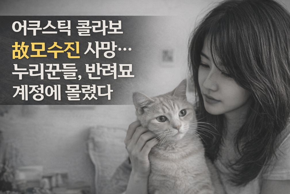 어쿠스틱 콜라보 故모수진 사망, 반려묘 계정에 무슨 일이?