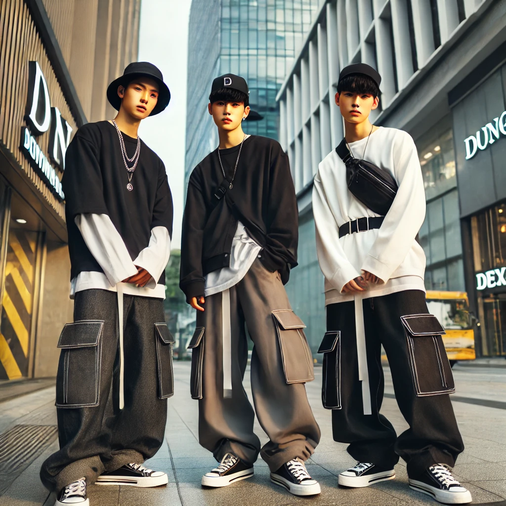 힙합스타일 남자세명