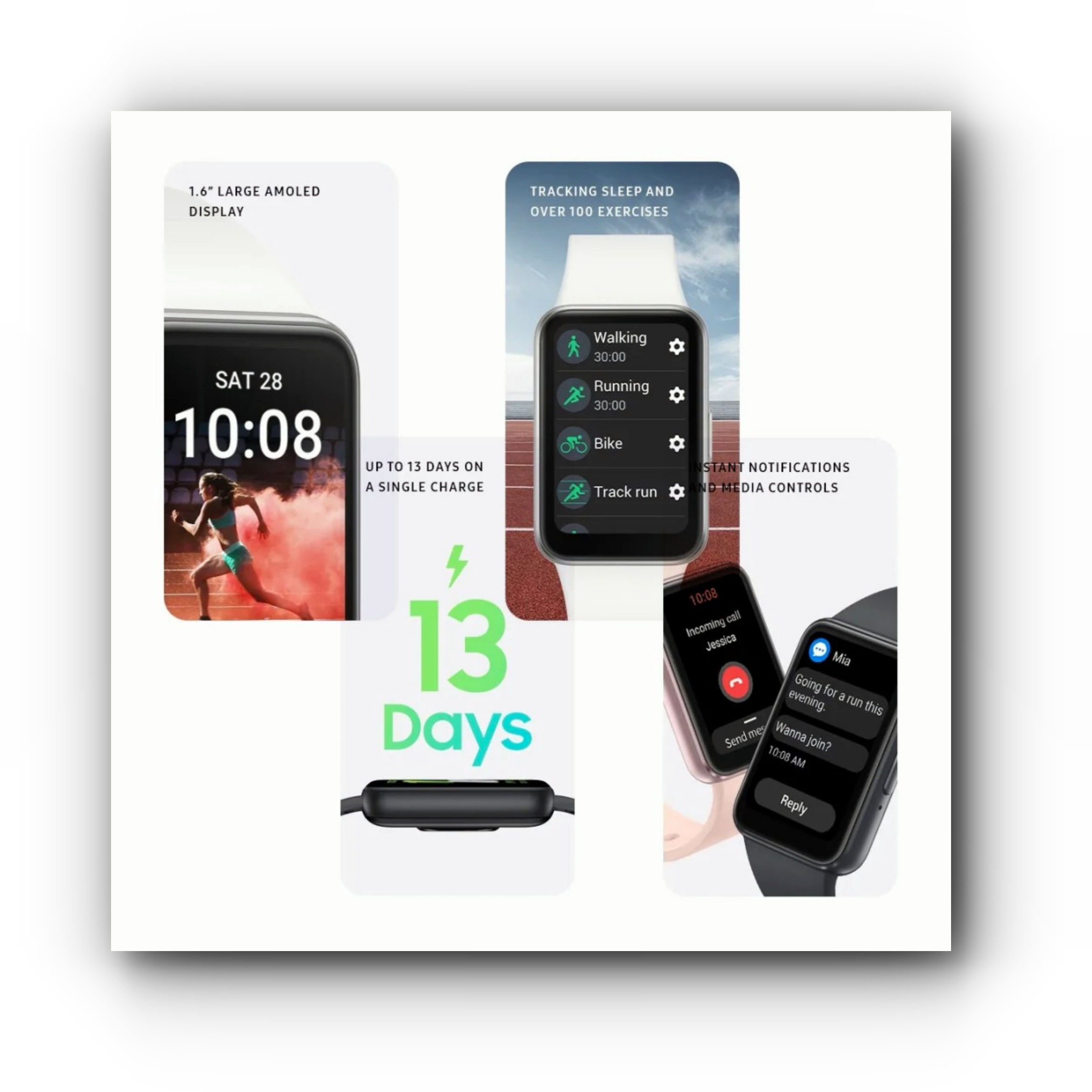 갤럭시핏3 화면과 디자인 클로즈업 사진