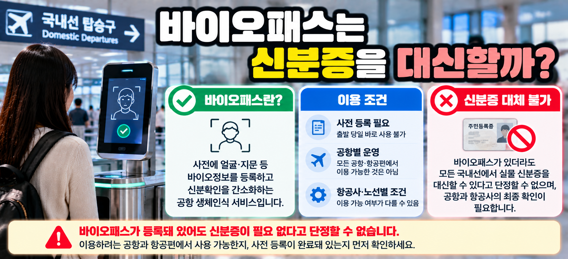 국내선 바이오패스 신분증 대체 여부