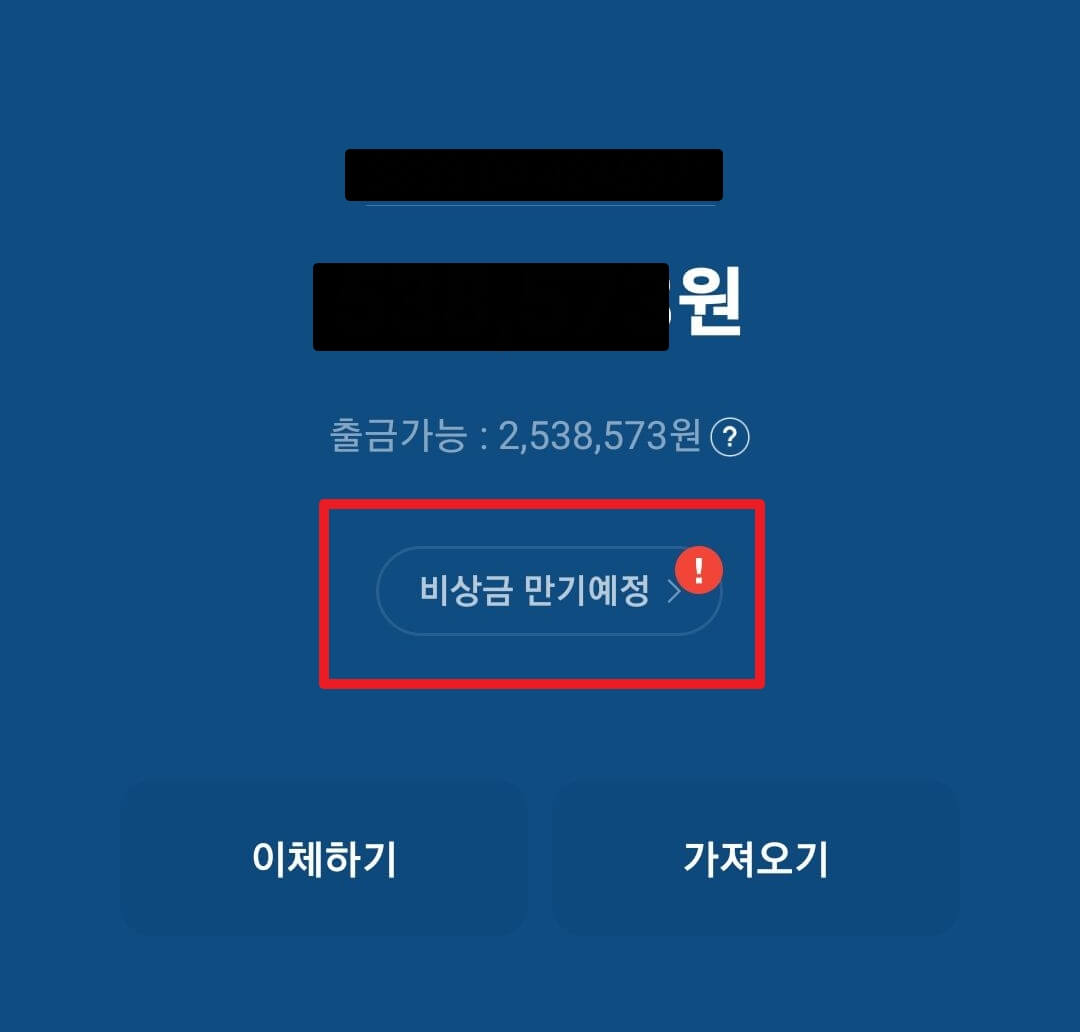 비상금 대출 만기예정