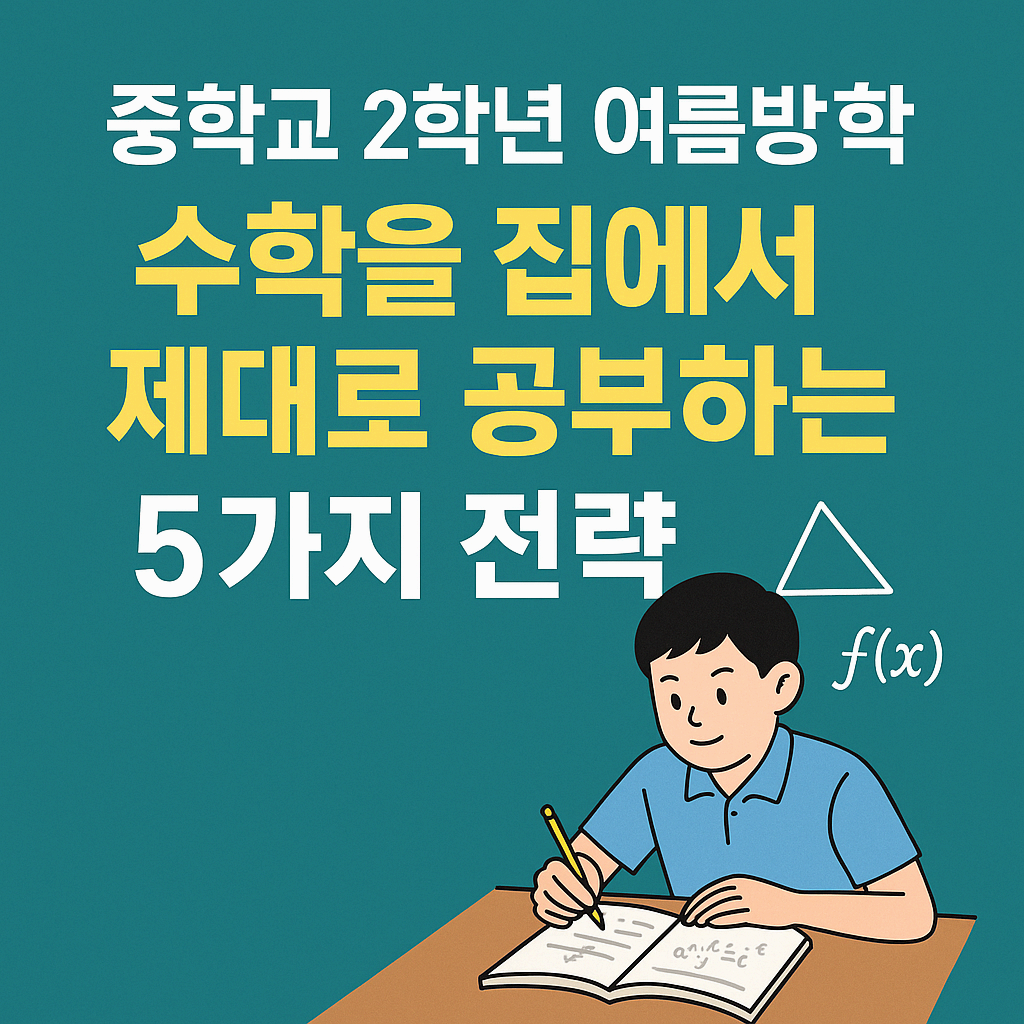 중학교 2학년 여름방학, 수학을 집에서 제대로 공부하는 5가지 전략