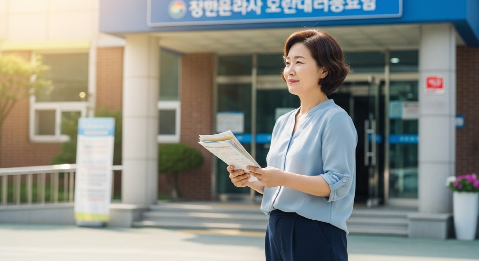 주민센터 앞 대기