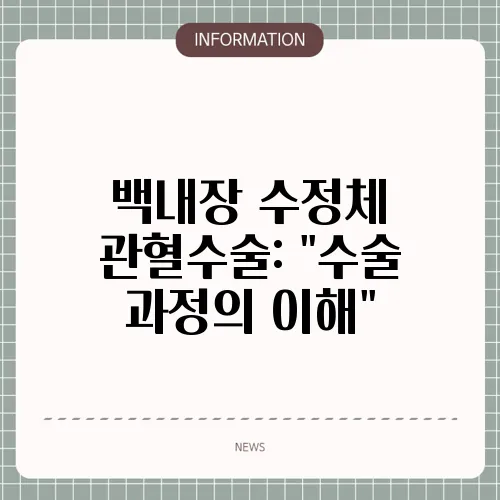 백내장 수정체 관혈수술: