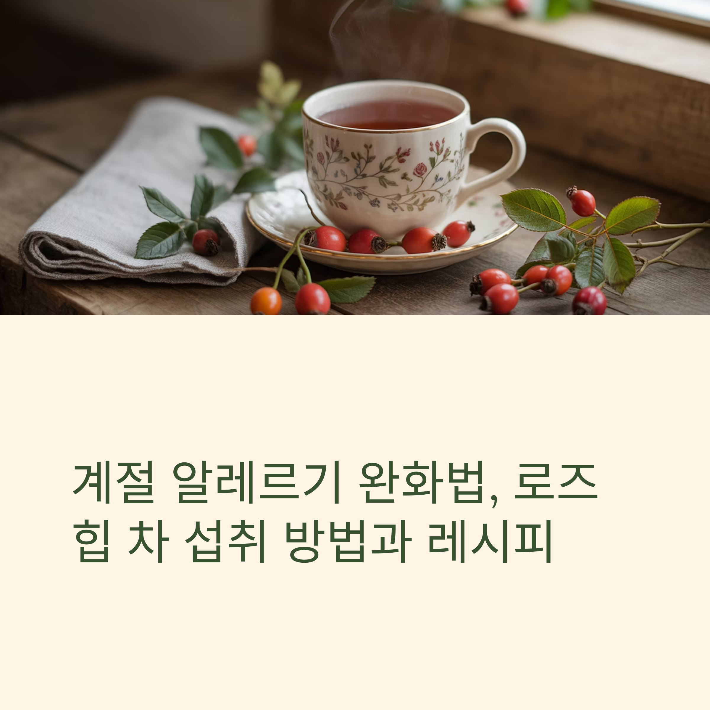 계절 알레르기 완화법, 로즈힙 차 섭취 방법과 레시피 관련 사진